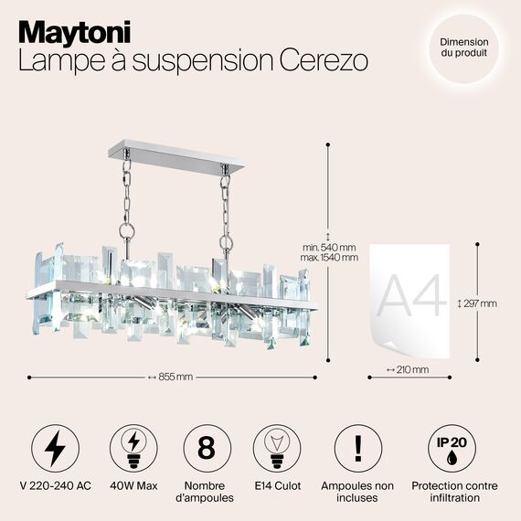 Подвесной светильник Maytoni MOD201PL-08N, изображение 9