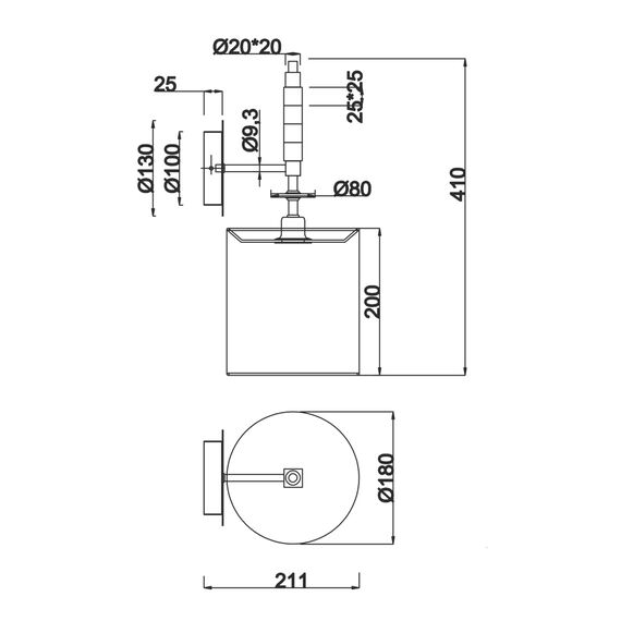 Настенный светильник (бра) Maytoni MOD066WL-01CH, изображение 2