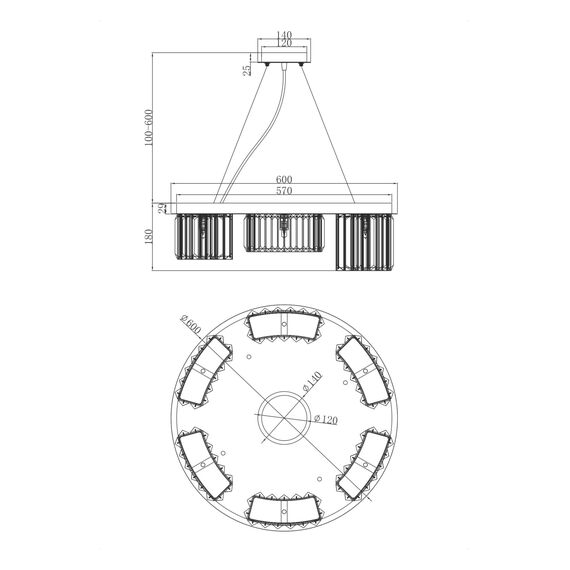 Подвесной светильник Maytoni MOD083PL-06CH, изображение 3