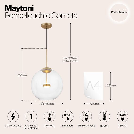 Подвесной светильник Maytoni MOD056PL-L12G3K, изображение 3