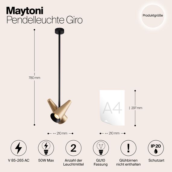 Подвесной светильник Maytoni MOD095PL-02BS, изображение 3