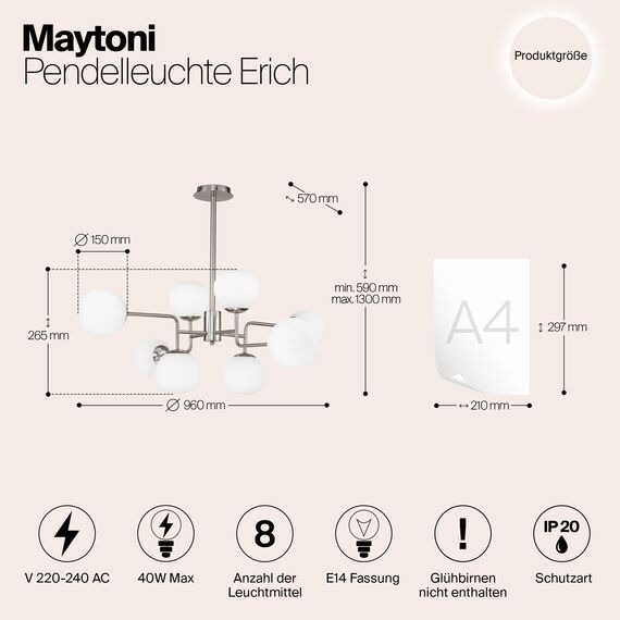 Подвесной светильник Maytoni MOD221-PL-08-N, изображение 3
