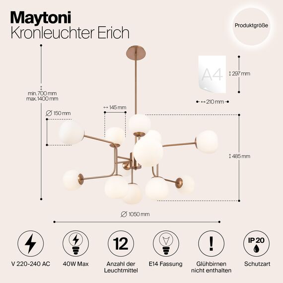 Люстра Maytoni MOD221-PL-12-G, изображение 2
