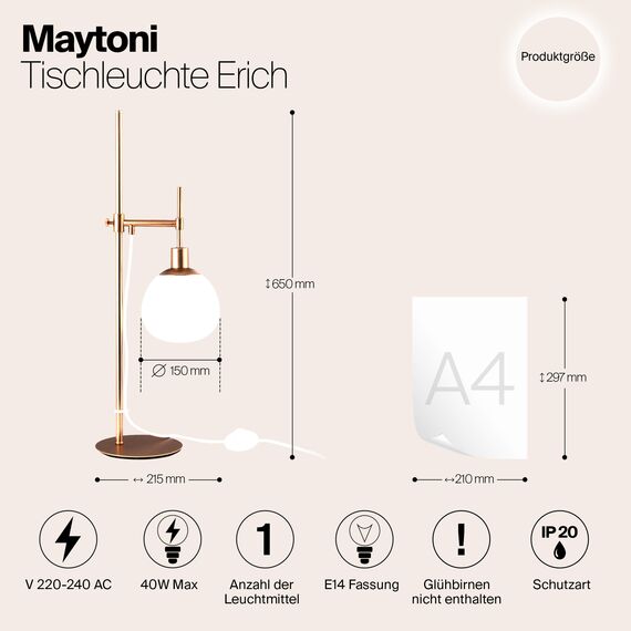 Настольный светильник Maytoni MOD221-TL-01-G, изображение 2