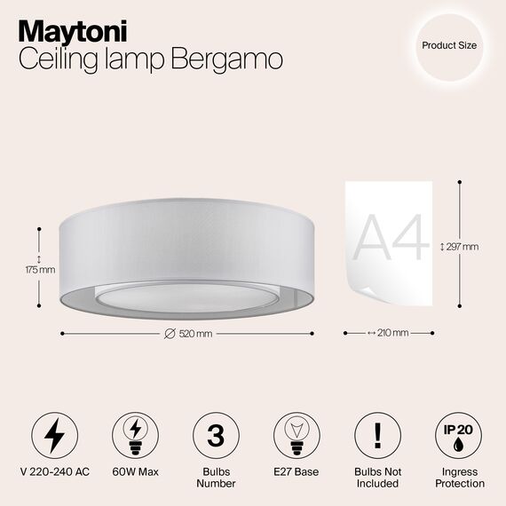 Потолочный светильник Maytoni MOD617CL-04GR, изображение 6