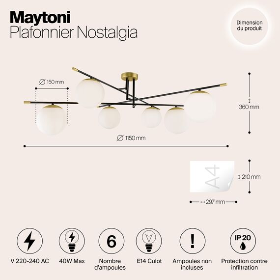 Потолочный светильник Maytoni MOD048CL-06G, изображение 10