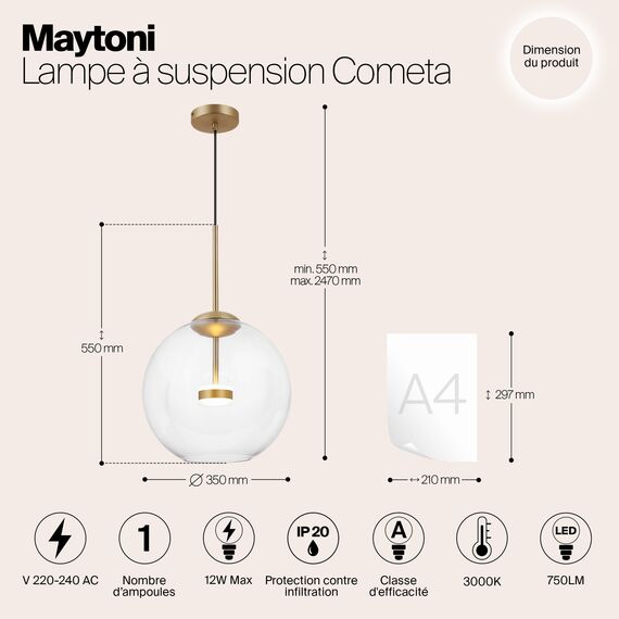 Подвесной светильник Maytoni MOD056PL-L12G3K, изображение 6