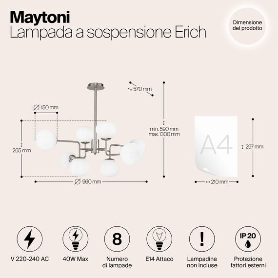 Подвесной светильник Maytoni MOD221-PL-08-N, изображение 5