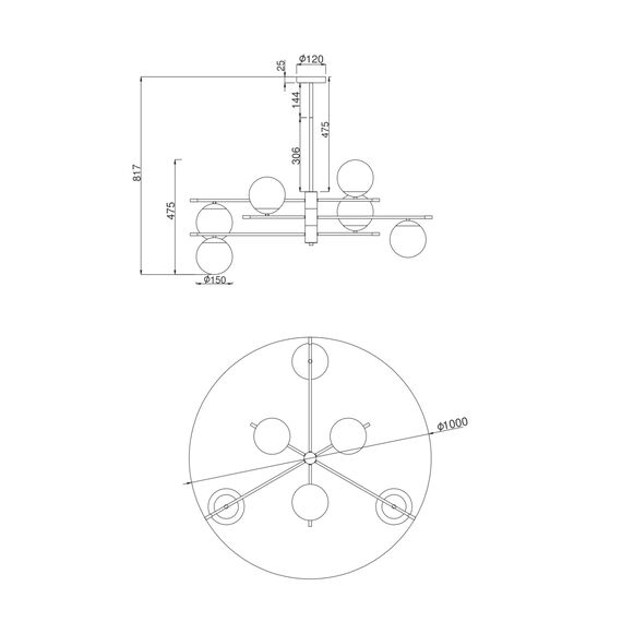 Подвесной светильник Maytoni MOD048PL-06G, изображение 13