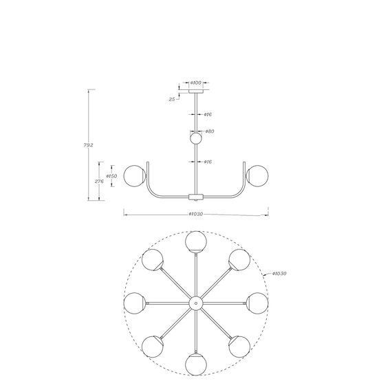 Подвесной светильник Maytoni MOD109PL-08BS, изображение 7