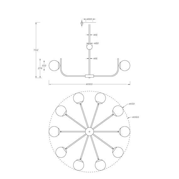 Подвесной светильник Maytoni MOD109PL-10BS, изображение 6