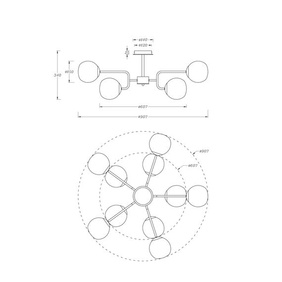 Подвесной светильник Maytoni MOD221PL-10G, изображение 2