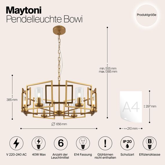 Подвесной светильник Maytoni H009PL-06G, изображение 6