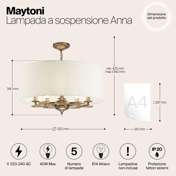 Подвесной светильник Maytoni H007PL-05G, изображение 8