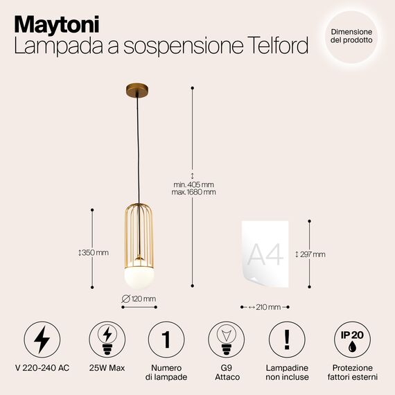 Подвесной светильник Maytoni P361PL-01G, изображение 9