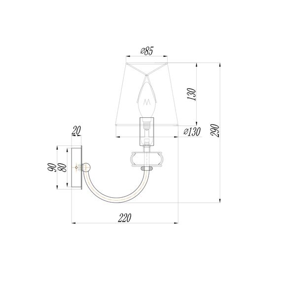 Настенный светильник (бра) Maytoni ARM006WL-01G, изображение 6