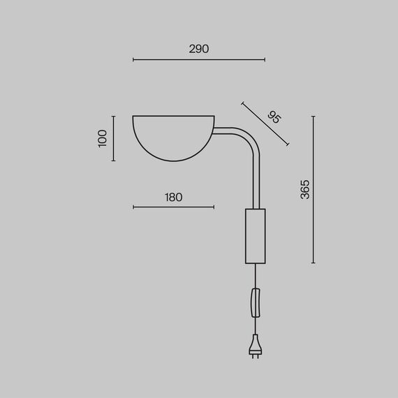 Настенный светильник (бра) Maytoni MOD126WL-01B, изображение 3