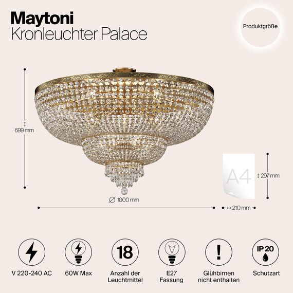 Люстра Maytoni DIA890-CL-18-G, изображение 3