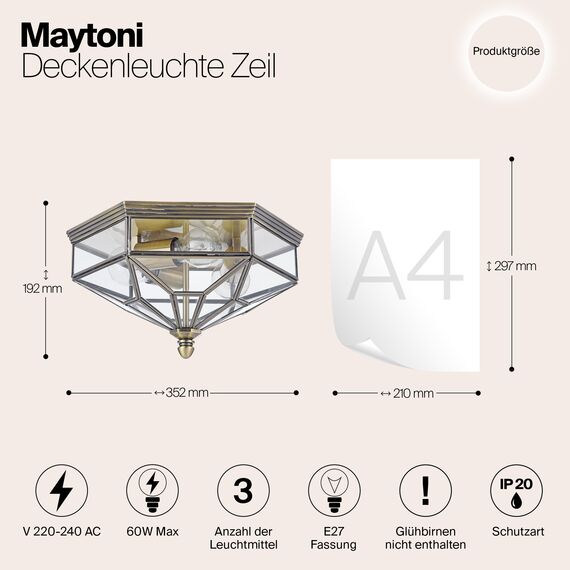 Потолочный светильник Maytoni H356-CL-03-BZ, изображение 3