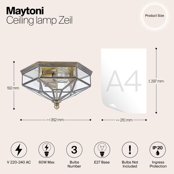 Потолочный светильник Maytoni H356-CL-03-BZ, изображение 4