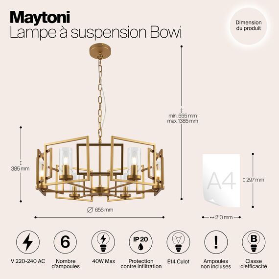 Подвесной светильник Maytoni H009PL-06G, изображение 9