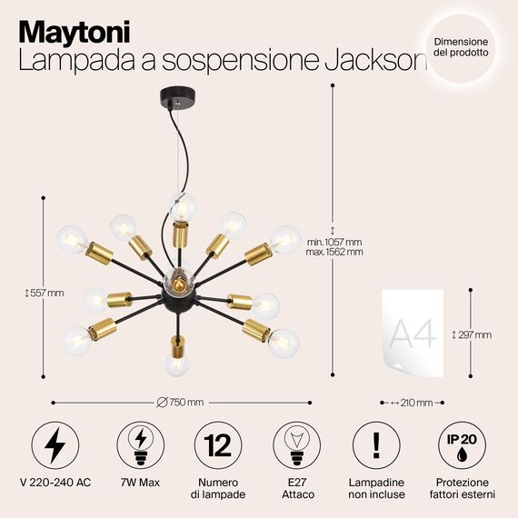 Подвесной светильник Maytoni T546PL-12B, изображение 4