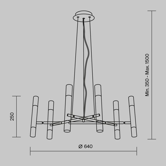 Подвесной светильник Maytoni MOD031PL-12B, изображение 3