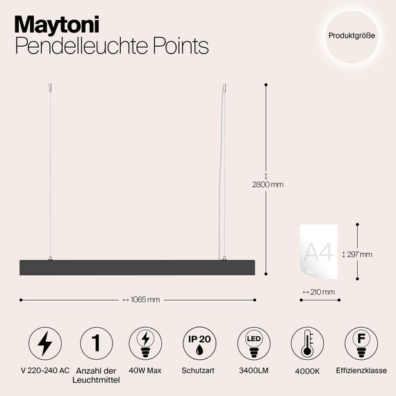 Подвесной светильник Technical P050PL-L40B4K, изображение 9