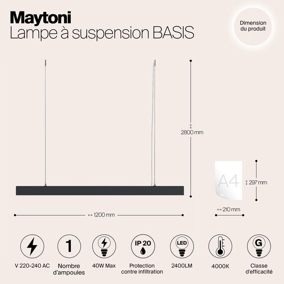 Подвесной светильник Technical P051PL-L40B4K, изображение 9