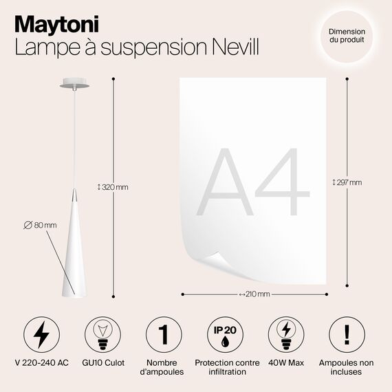 Подвесной светильник Technical P318-PL-01-W, изображение 3
