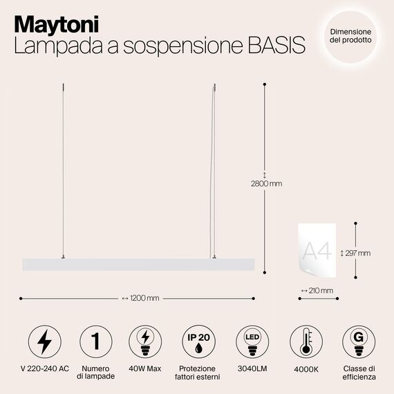 Подвесной светильник Technical P051PL-L40W4K, изображение 2