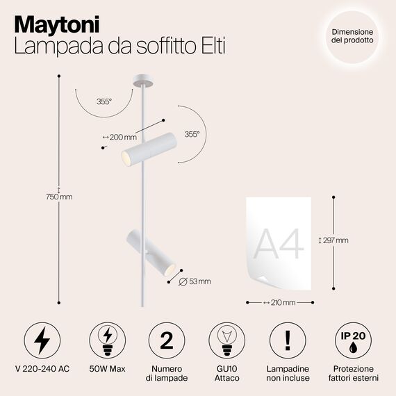 Потолочный светильник Technical C021CL-02W, изображение 11
