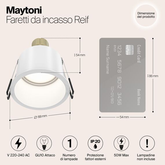 Встраиваемый светильник Technical DL049-01W, изображение 4