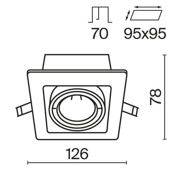 Встраиваемый светильник Technical DL008-2-01-B, изображение 3