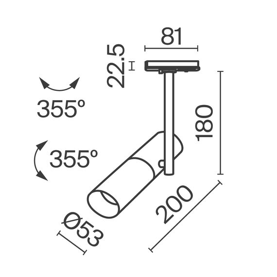 Трековый светильник Technical TR005-1-GU10-BG, изображение 2