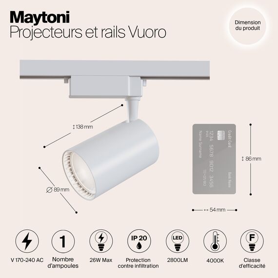 Трековый светильник Technical TR003-1-30W4K-W, изображение 3