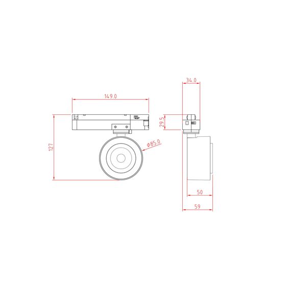 Трековый светильник Technical TR023-1-12B4K, изображение 3