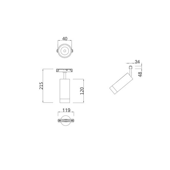 Трековый светильник Technical TR019-2-7W4K-W, изображение 2