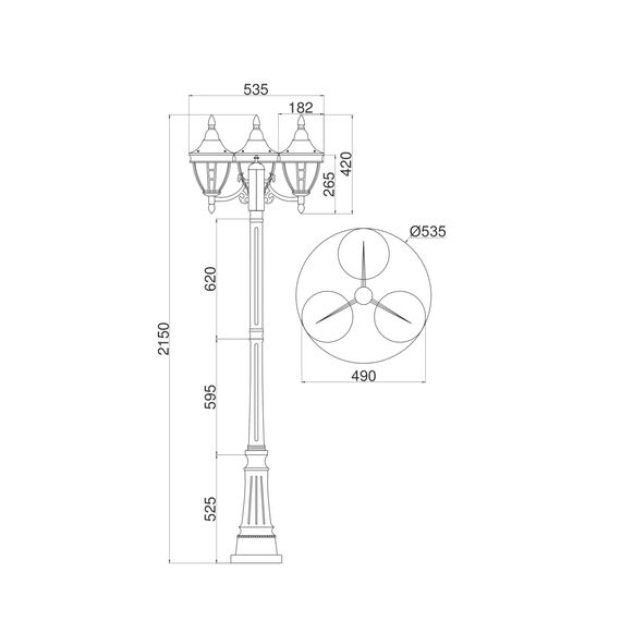 Садово-парковый светильник Outdoor O026FL-03B, изображение 11
