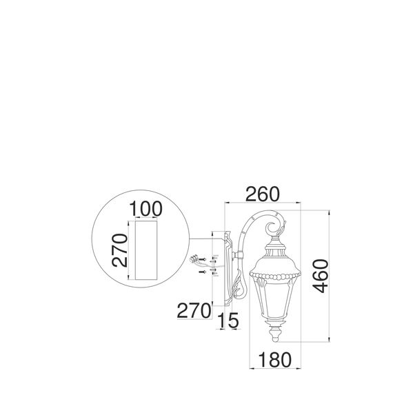Настенный светильник (бра) Outdoor O029WL-01BZ, изображение 9