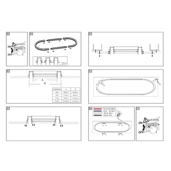 Радиусный  встраиваемый элемент  магнитного  шинопровода iLEDEX TECHNICAL VISION 4822-1/2-D1200-BK, изображение 3