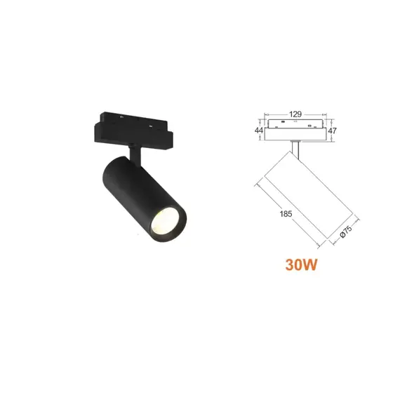 Поворотный магнитный трековый светильник iLEDEX TECHNICAL VISION SMART 4822-007-D75-30W-38DG-BK, изображение 6