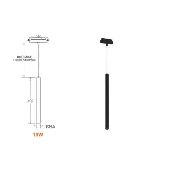 Акцентный магнитный трековый светильник iLEDEX TECHNICAL VISION SMART 4822-009-H400-10W-24DG-WH, изображение 4