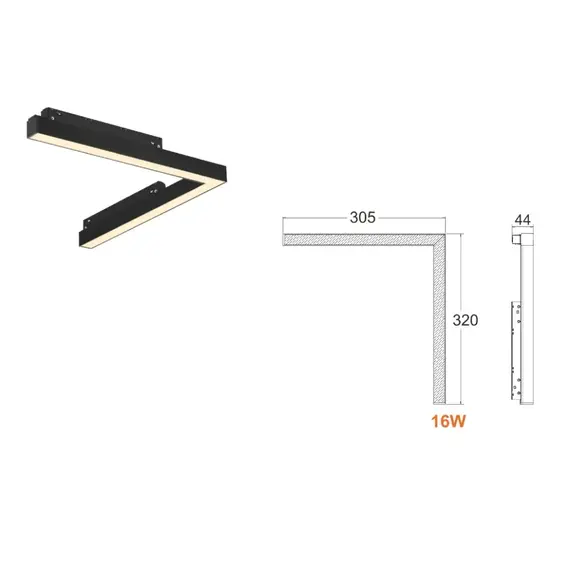 Угловой магнитный трековый светильник iLEDEX TECHNICAL VISION SMART 4822-013-L320-16W-110DG-WH, изображение 4