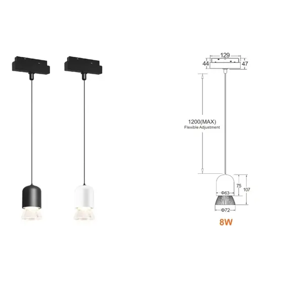 Магнитный трековый светильник iLEDEX TECHNICAL VISION 4822-015-D72-8W-38DG-3000K-BK, изображение 8