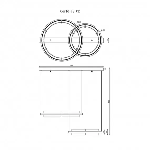 Светильник подвесной iLedex Meridian C4716-78 CR, изображение 3