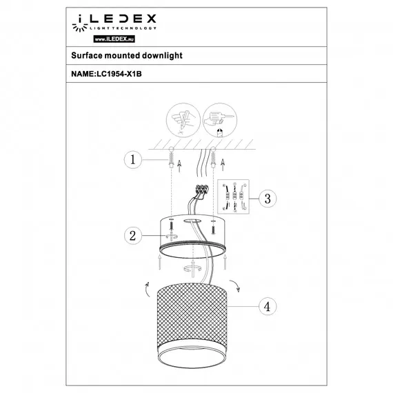 Накладной светильник iLEDEX Delta 1955-10W-3000K-36 BK+BR, изображение 5