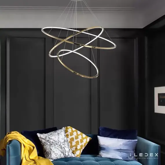 Подвесная люстра iLedex AXIS 10112P/3-63W-3000K (8/6/4) BRASS, изображение 2