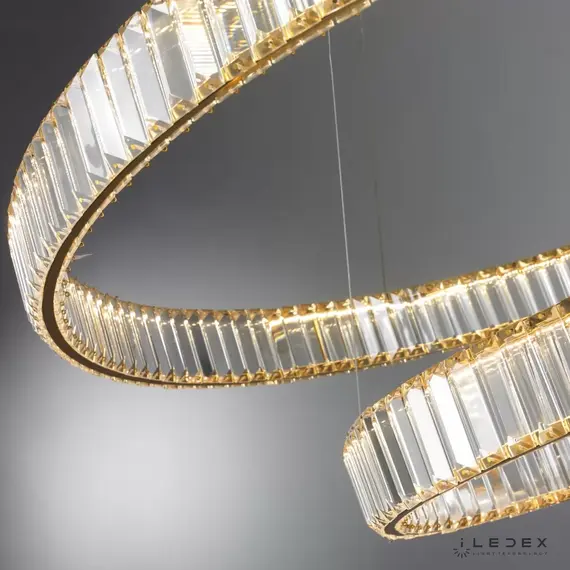 Подвесной светильник iLedex WOODSTOCK 10920P/2-60W-3000K (10/6) GOLD&CLEAR, изображение 3