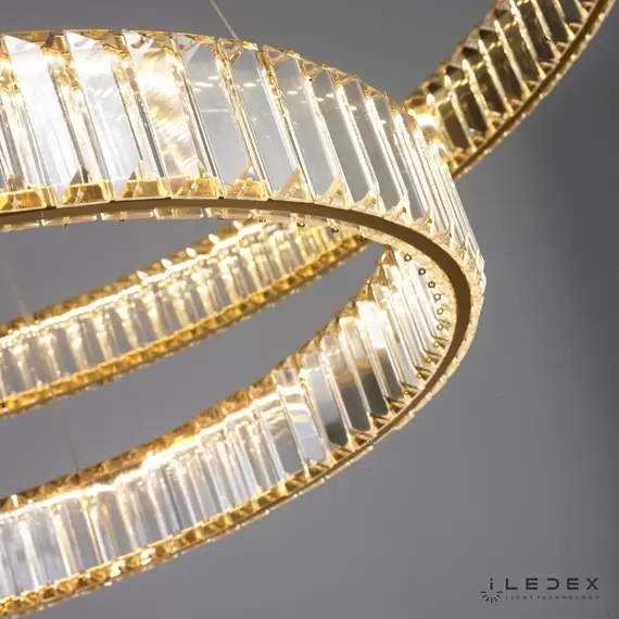 Подвесной светильник iLedex WOODSTOCK 10920P/2-60W-3000K (10/6) GOLD&CLEAR, изображение 4